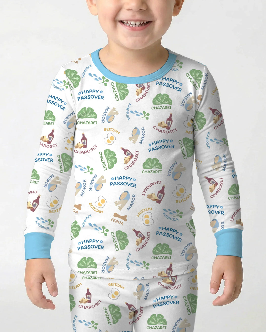 Happy Passover Matching Family Two Piece Long Sleeve Pajama Set
