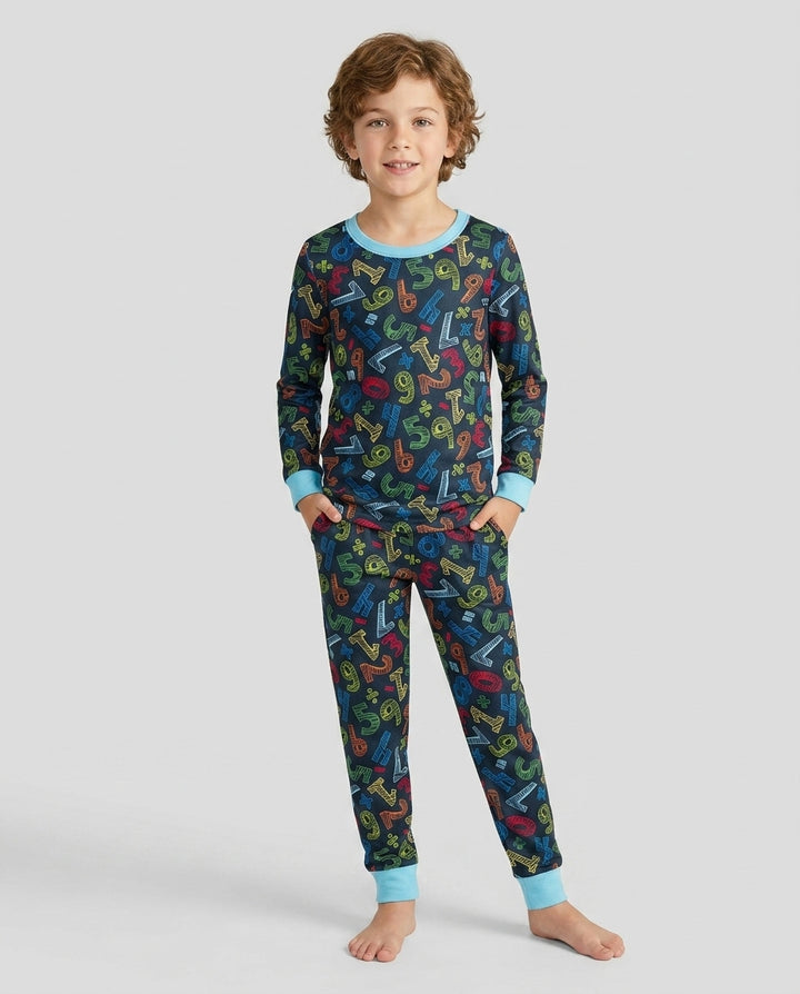 Math Doodles Bamboo Two Piece Long Sleeve Pajama Set