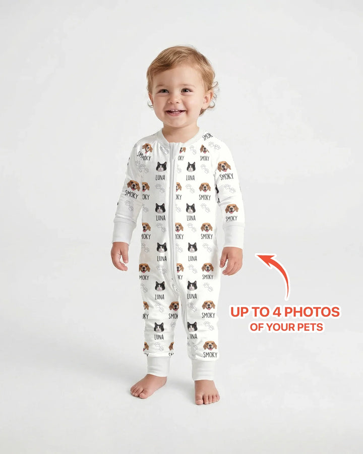 Gerippte Babykleidung mit individuellem Foto - Weich &amp; Skizzenhaft