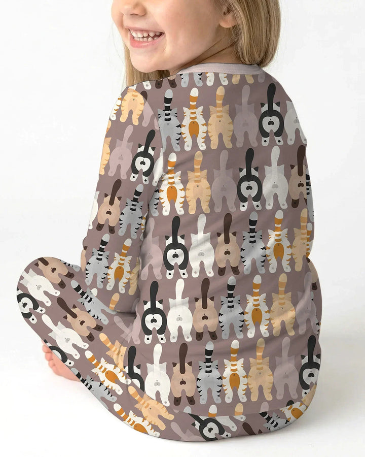 Zweiteiliges Langarm-Pyjama-Set mit Sommerfrüchten