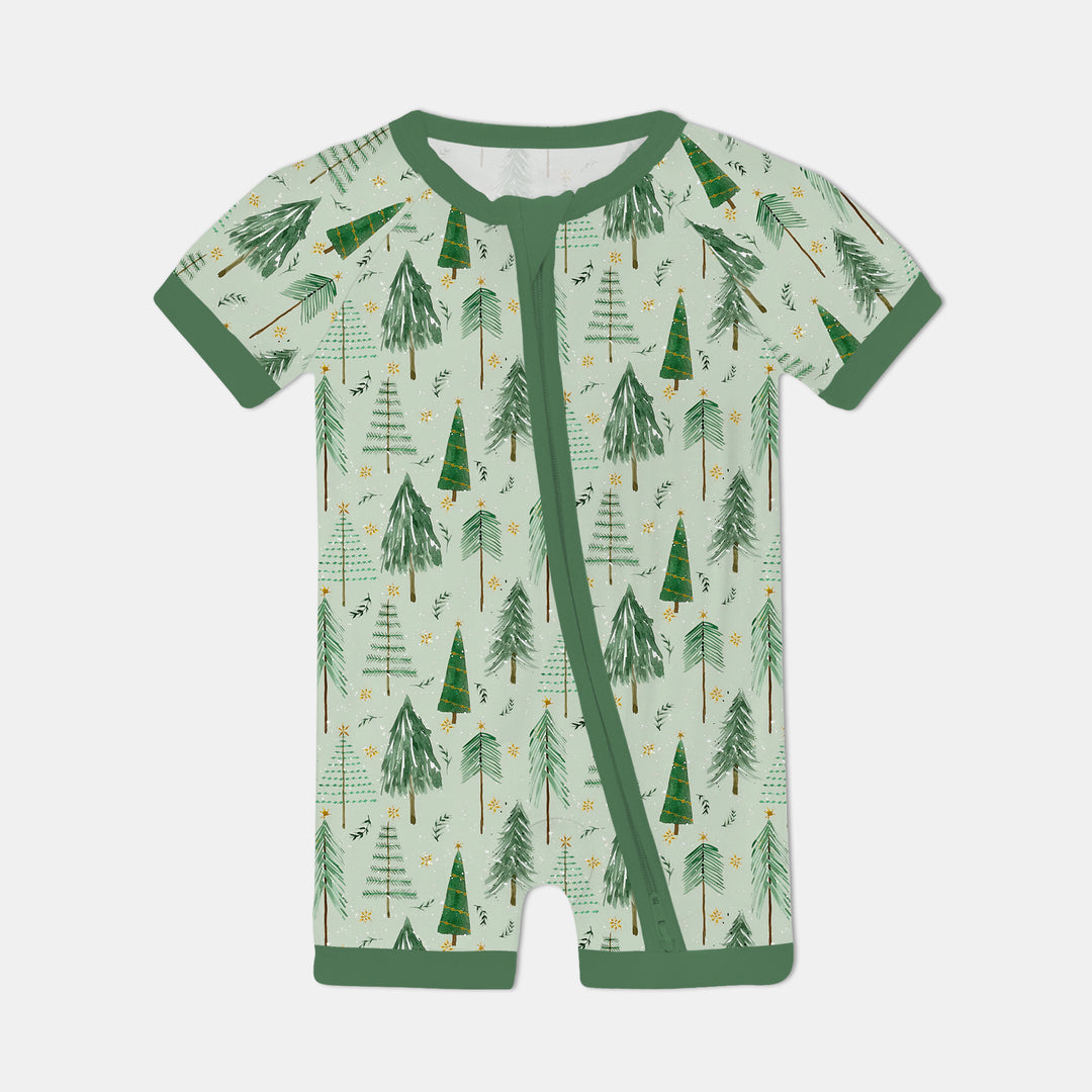 Green Christmas Tree Farm Shorty Zippy