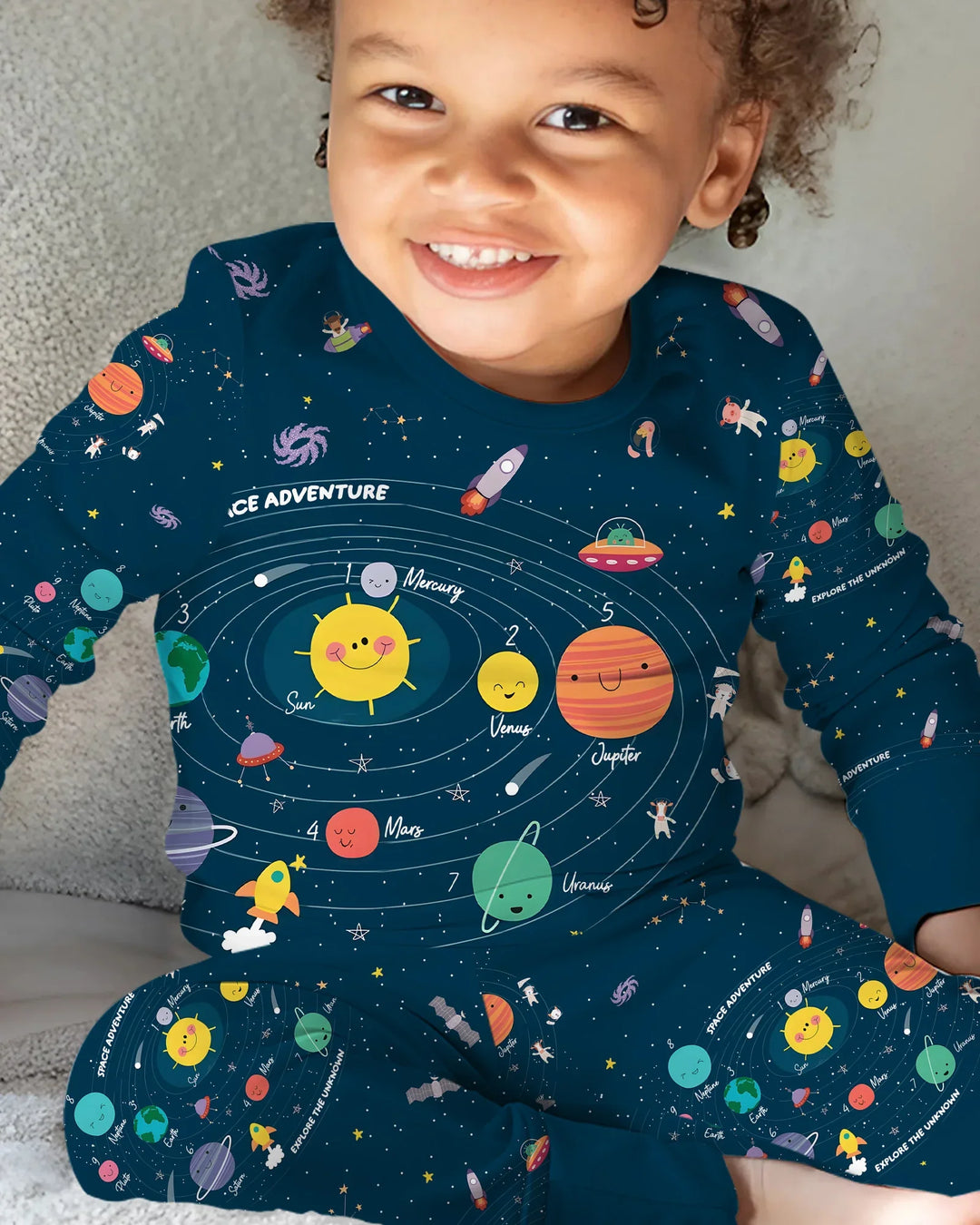 Solar System Explorers Bamboo Two Piece Long Sleeve Pajama Set