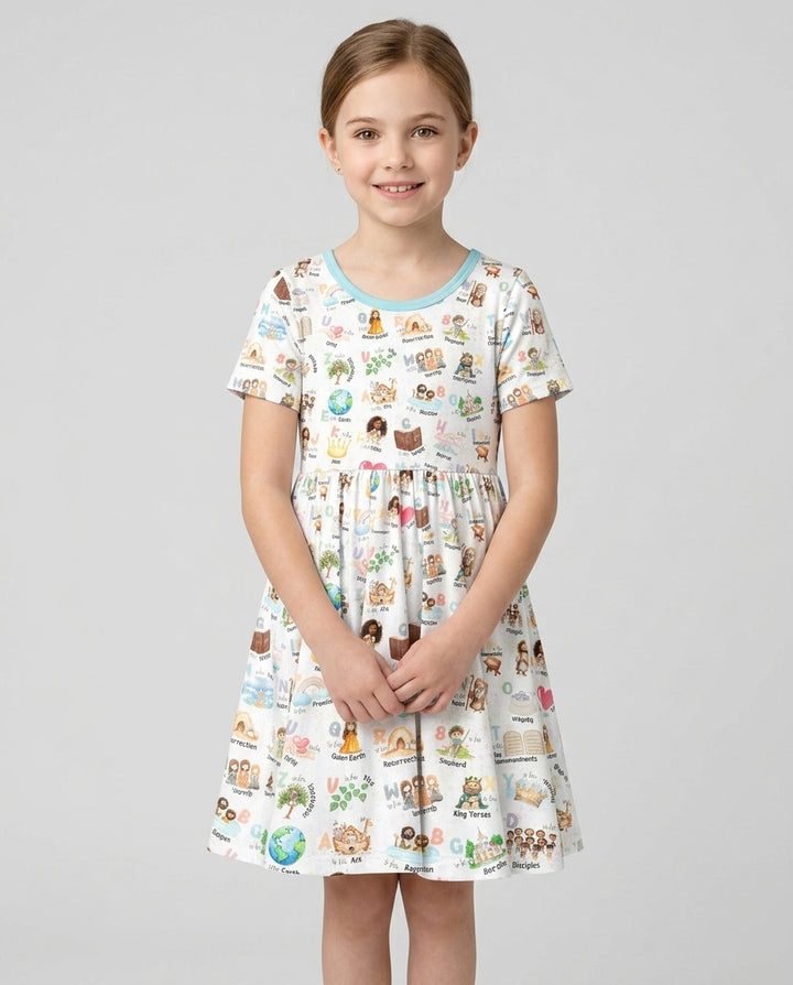 Bible ABC Alphabet Bamboo Twirl Dress