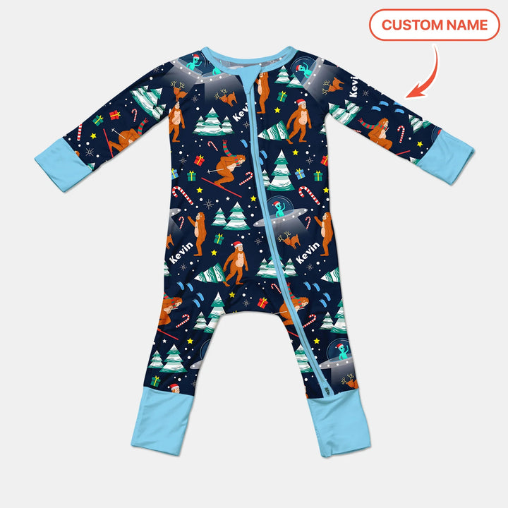 Christmas Bigfoot Custom Name Boy Convertible Zippy