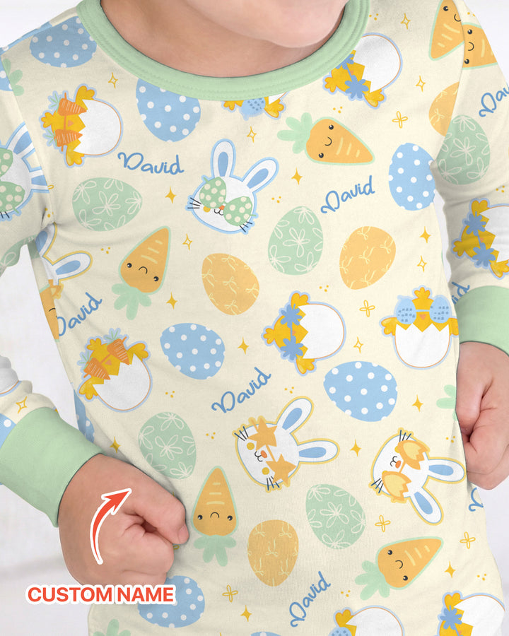 Retro Easter Two Piece Long Sleeve Pajama Set