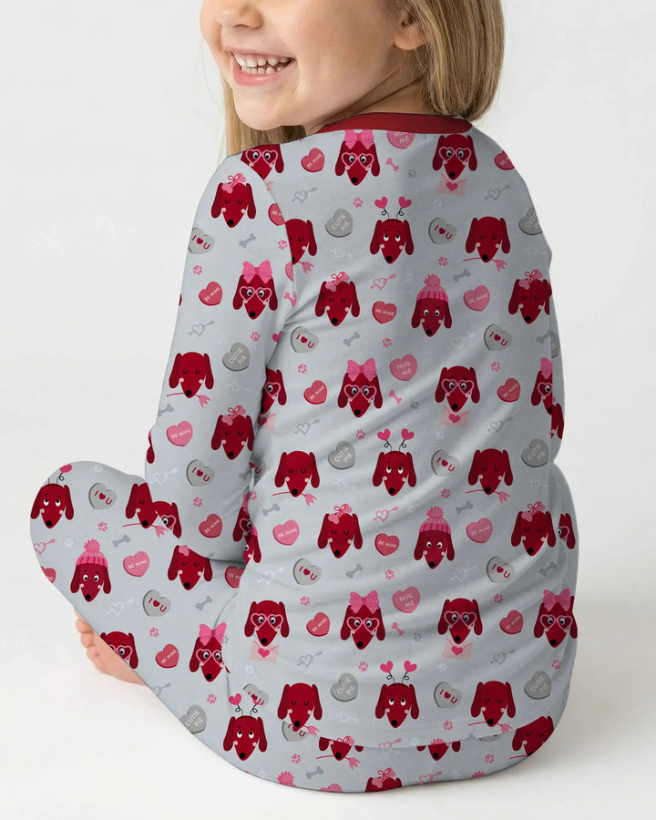 Dachshund Is My Valentine Two Piece Long Sleeve Pajama Set