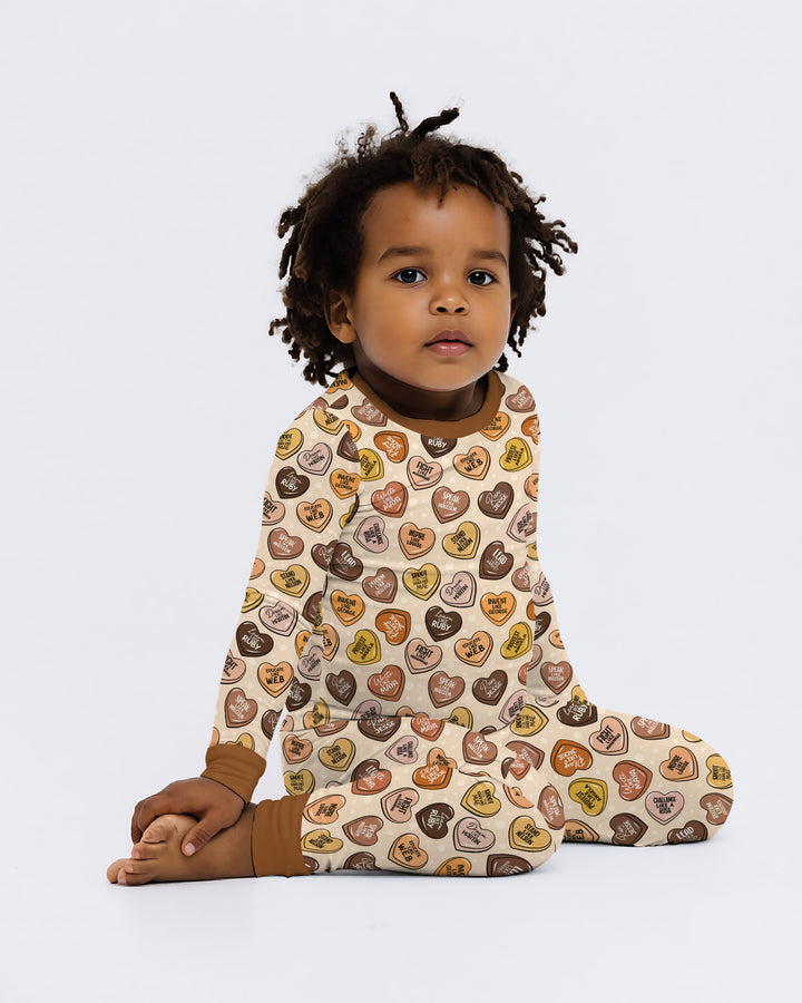 Zweiteiliges Langarm-Pyjama-Set mit Sommerfrüchten