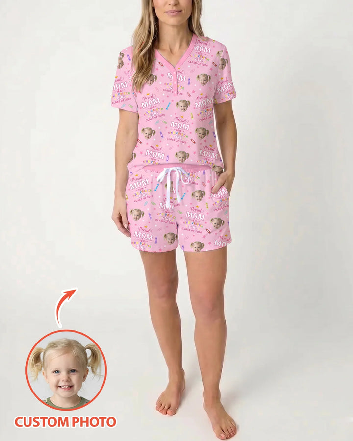 Proud Dad Mom Of Class Of 2026 Bamboo Women Short Sleeve Short Pajama Set
