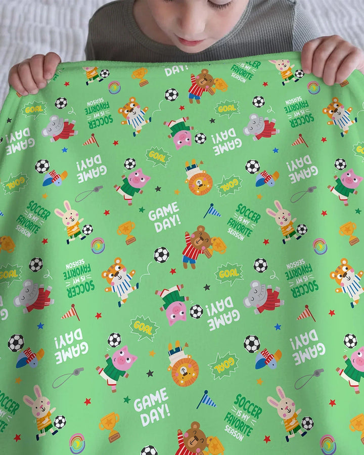 The World Cup Soccer Animals Bamboo Blanket