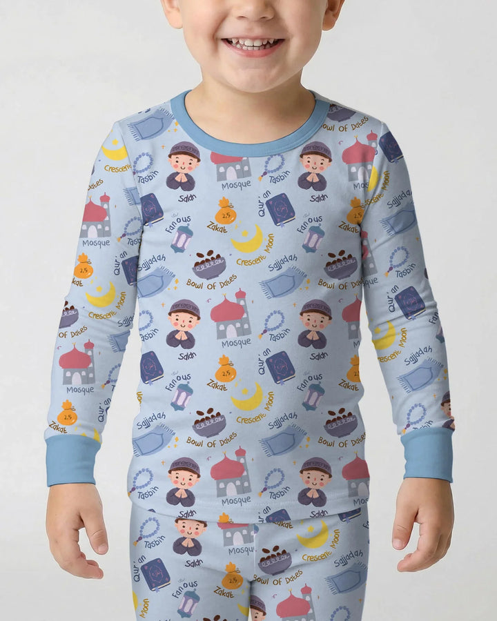 Happy Ramadhan Two Piece Long Sleeve Pajama Set