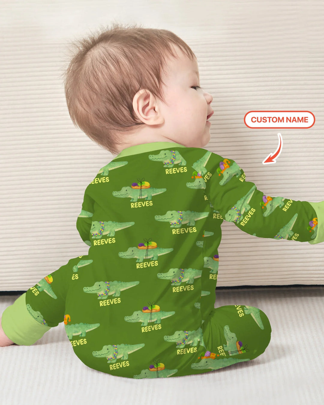 Custom Name Mardi Gras Gator Convertible Zippy