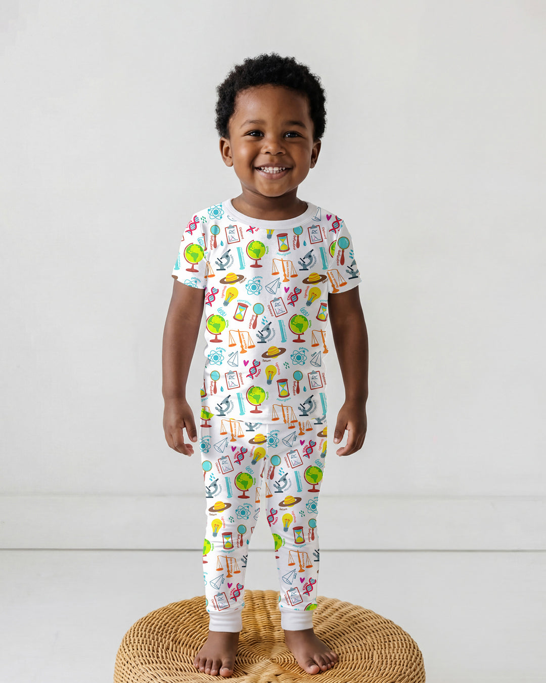 Conjunto de pijama de dos piezas de manga corta de bambú