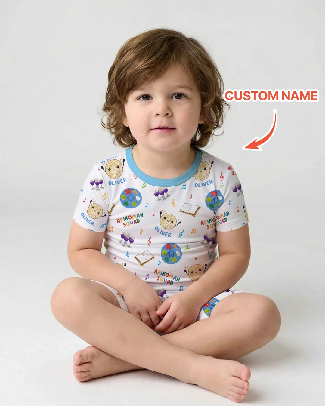 Zweiteiliges Pyjama-Set mit kurzen Ärmeln und Shorts im Sommer-Design