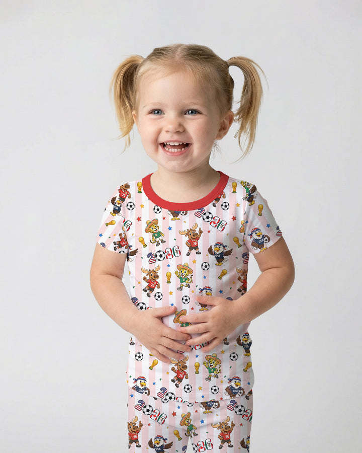Zweiteiliges, kurzärmliges Pyjama-Set mit Marienkäfern