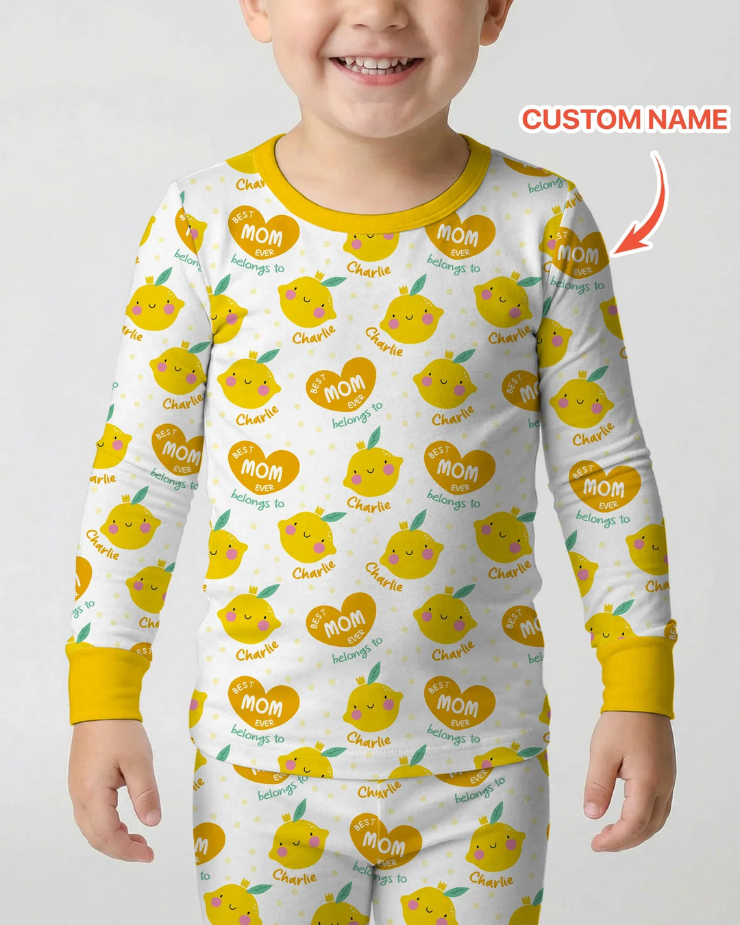 Custom Name Best Mom Ever Belongs to Bamboo Two Piece Long Sleeve Pajama Set