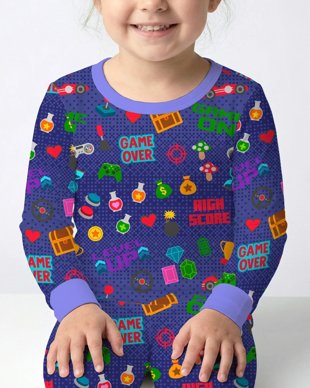Gamer Mode On Family Matching Bamboo Two Piece Long Sleeve Pajama Set