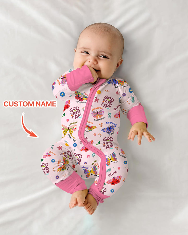 Custom Name God says I am Butterfly Convertible Zippy