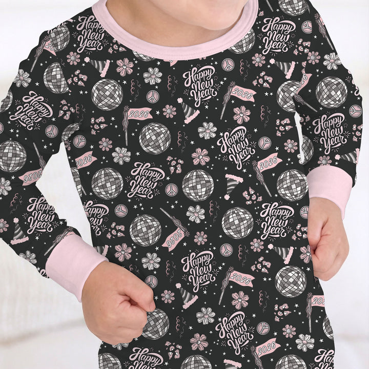 Disco New Years Eve Two Piece Long Sleeve Pajama Set