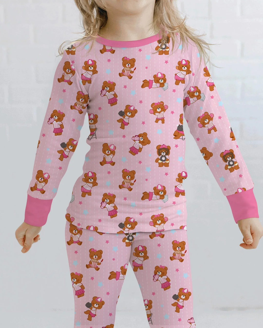 Born To Play Baseball Bamboo Two Piece Long Sleeve Pajama Set