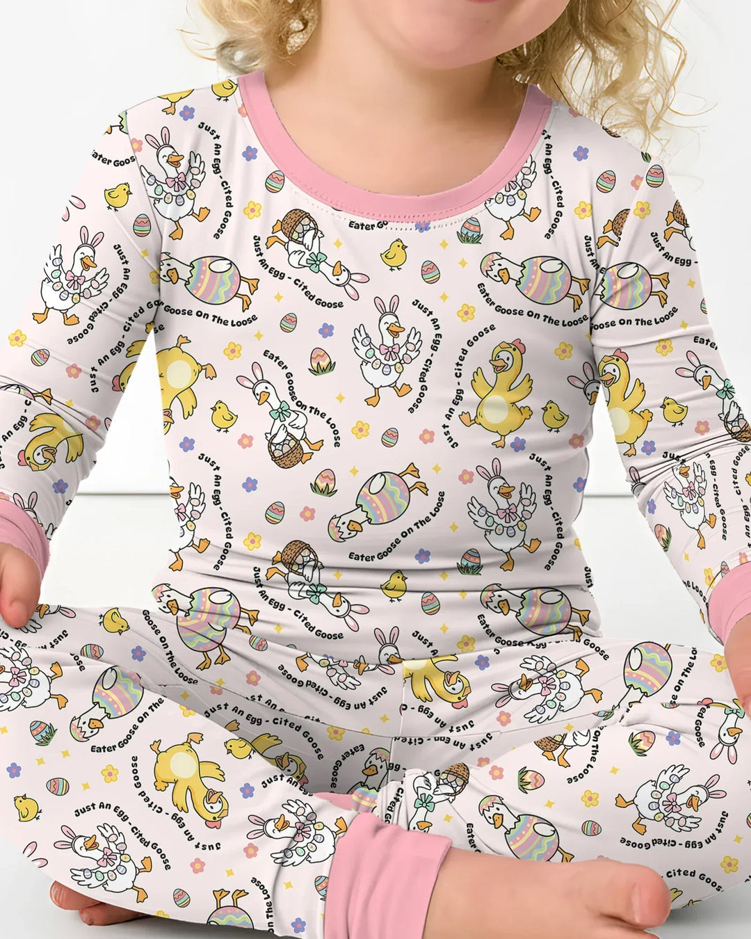 Easter Goose Family Matching Two Piece Long Sleeve Pajama Set