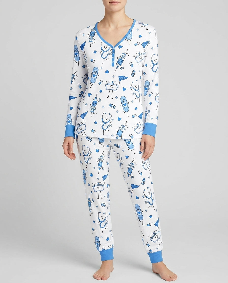 Cute Nurse Crew Bamboo Women Pajama Set