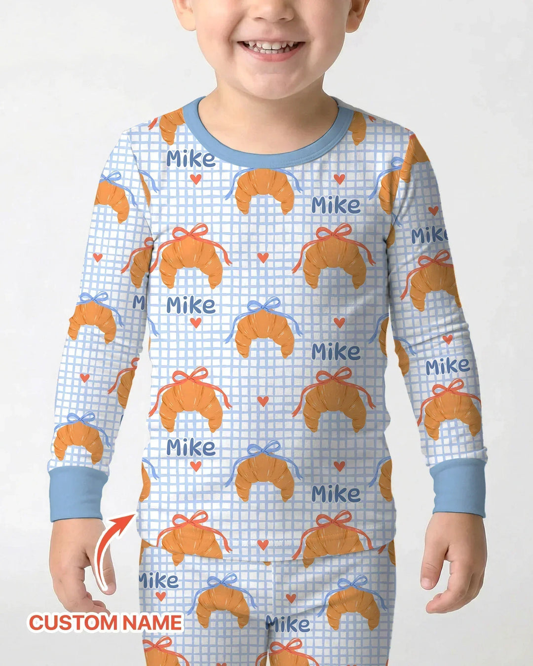 Breakfast Love Family Matching Two Piece Long Sleeve Pajama Set