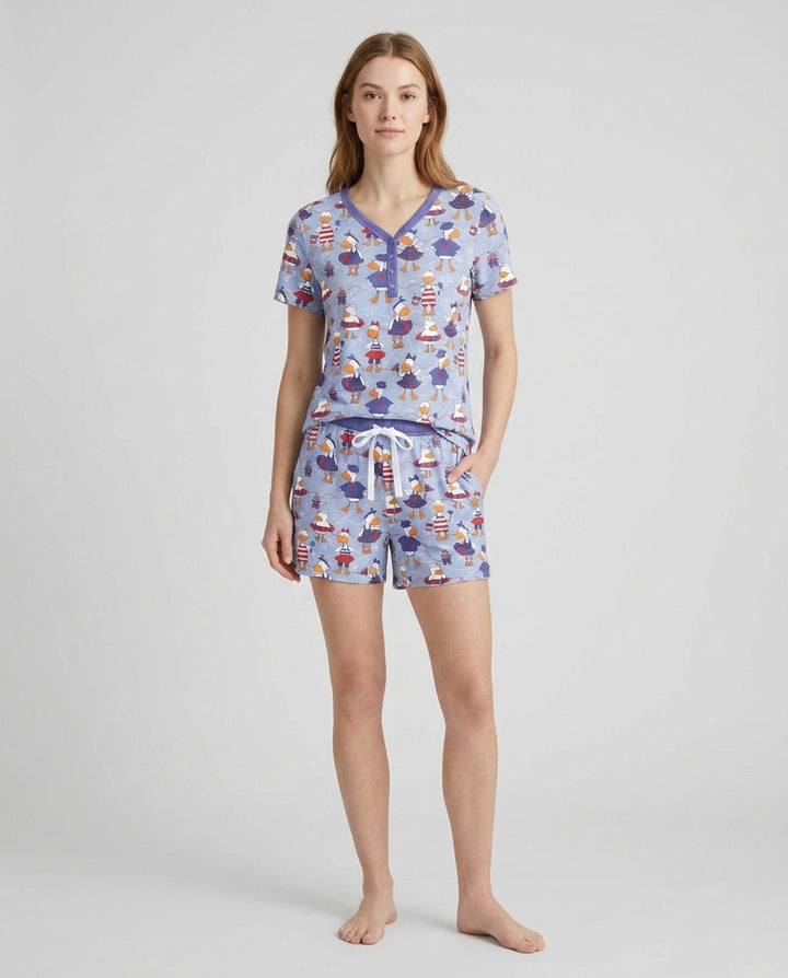 Freedom Floaties Family Matching Bamboo Women Short Sleeve Short Pajama Set