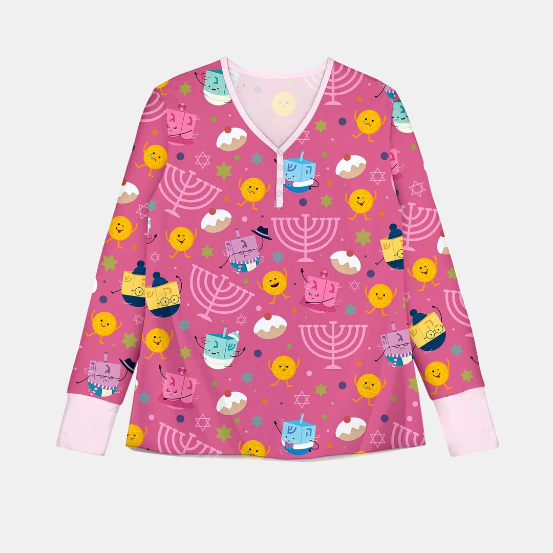 Hanukkah Little Dreidel Family Women Pajama Set