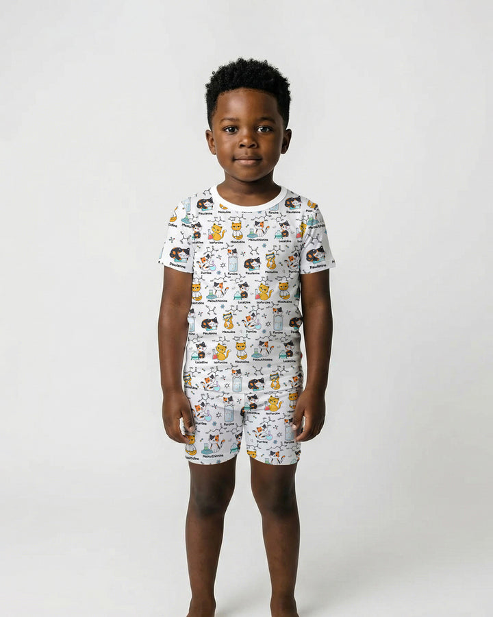 Conjunto de Pijama de Dos Piezas de Bambú con Mangas Cortas y Pantalones Cortos