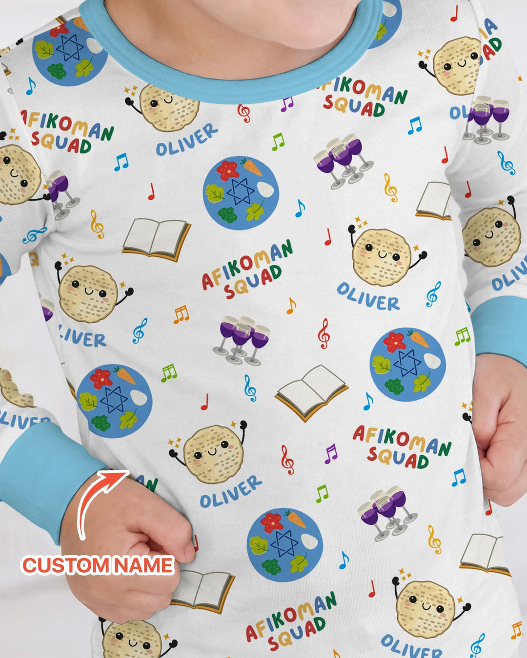 Zweiteiliges Langarm-Pyjama-Set mit Sommerfrüchten