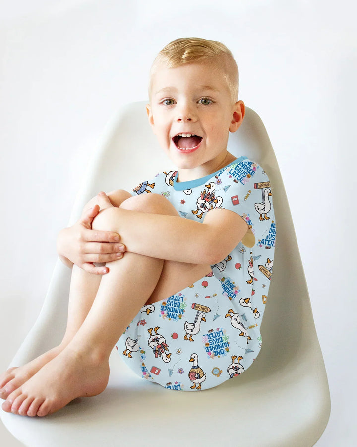 One Hundred Days Later Silly Goose Two Piece Short Sleeve Shorts Pajama Set