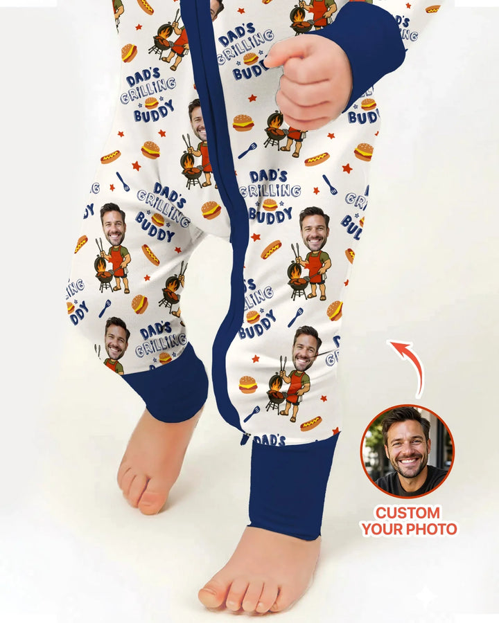 Custom Photo Dad's Grilling Buddy Family Matching Bamboo Convertible Zippy