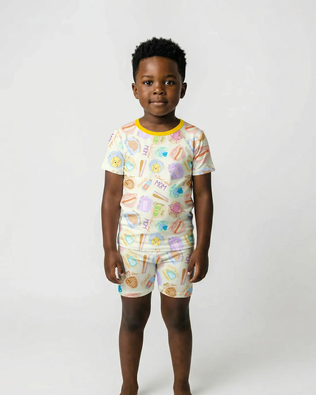 SoftBall Mom Saves The Days Two Piece Short Sleeve Shorts Pajama Set