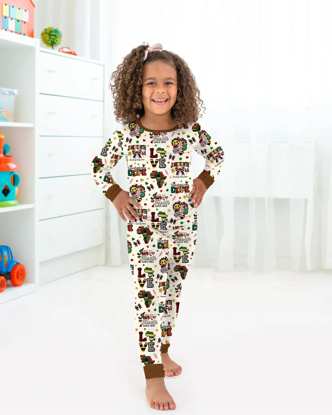 Juneteenth Breaking Every Chain Bamboo Two Piece Long Sleeve Pajama Set