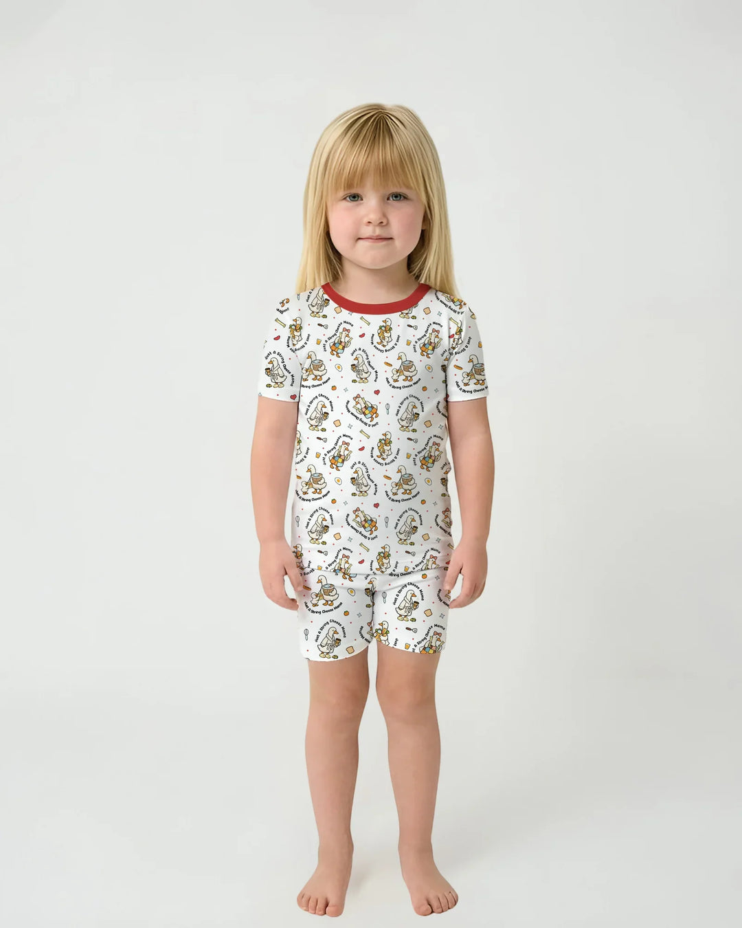 Just A String Cheese Mama Era Mommy & Me Bamboo Two Piece Short Sleeve Shorts Pajama Set