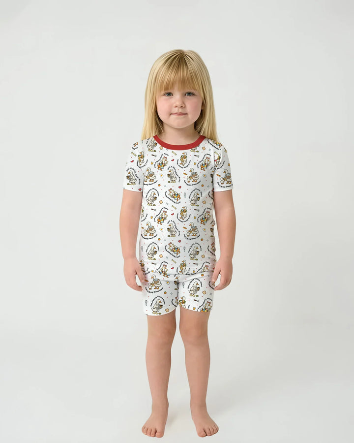 Just A String Cheese Mama Era Mommy & Me Bamboo Two Piece Short Sleeve Shorts Pajama Set