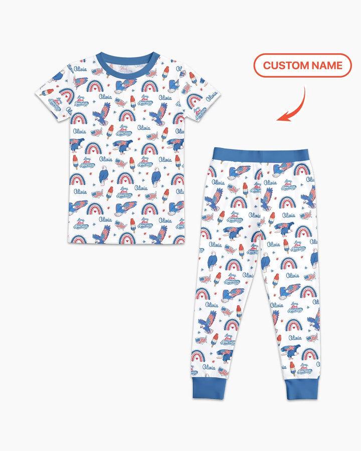Zweiteiliges, kurzärmliges Pyjama-Set mit Marienkäfern