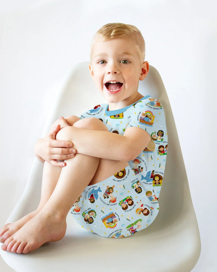 Bible Stories Two Piece Short Sleeve Shorts Pajama Set