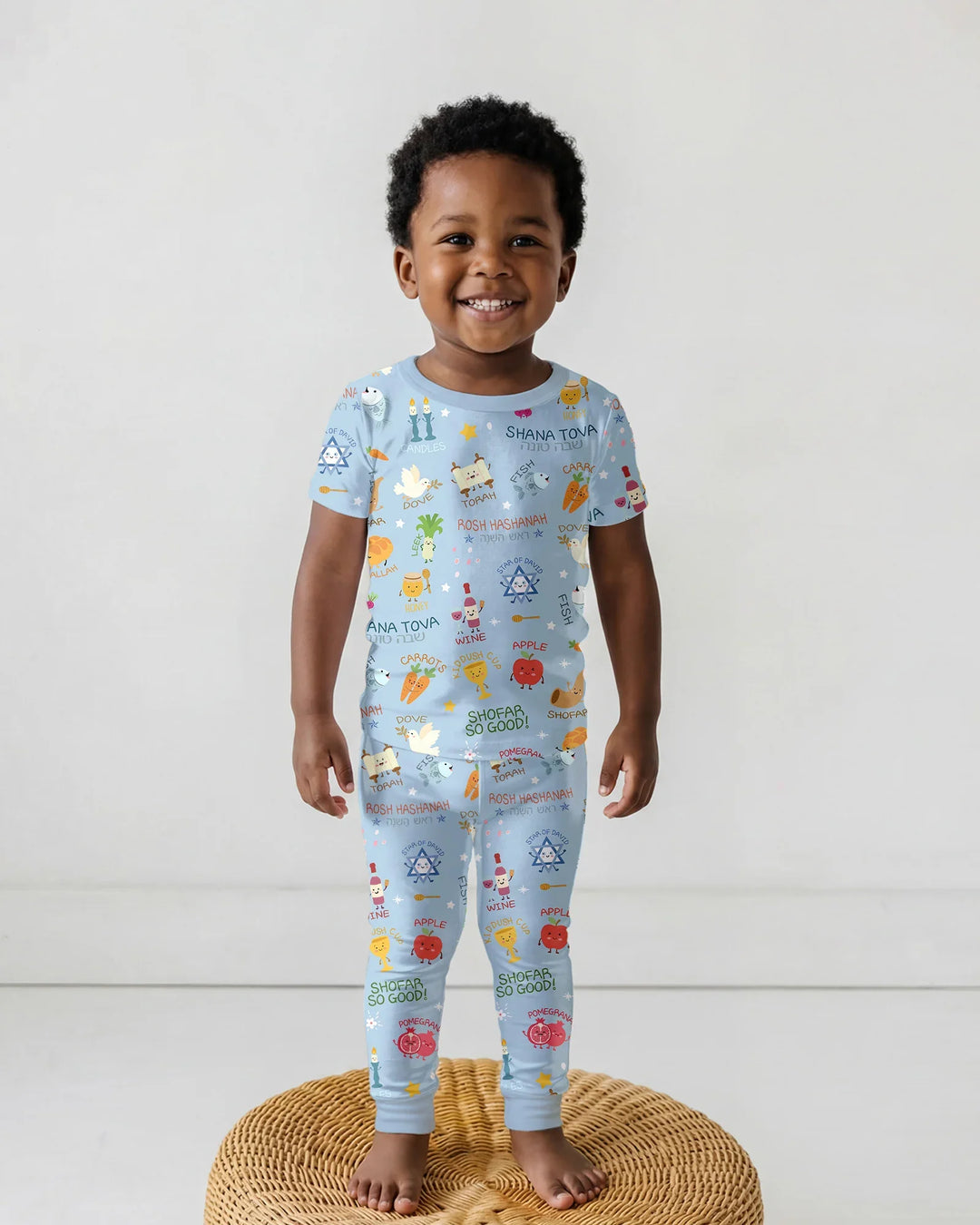 Family Rosh Hashanah Matching Bamboo Two Piece Short Sleeve Pajama Set