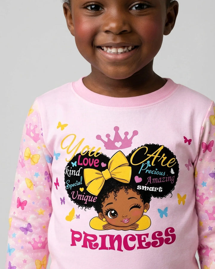 Afro Princess You Are Beautiful Bamboo Two Piece Long Sleeve Pajama Set
