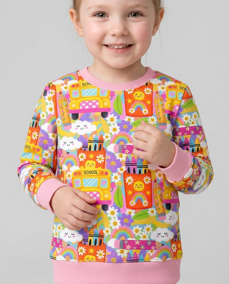 Retro Happy Classroom Bamboo Crewneck Sweatshirt