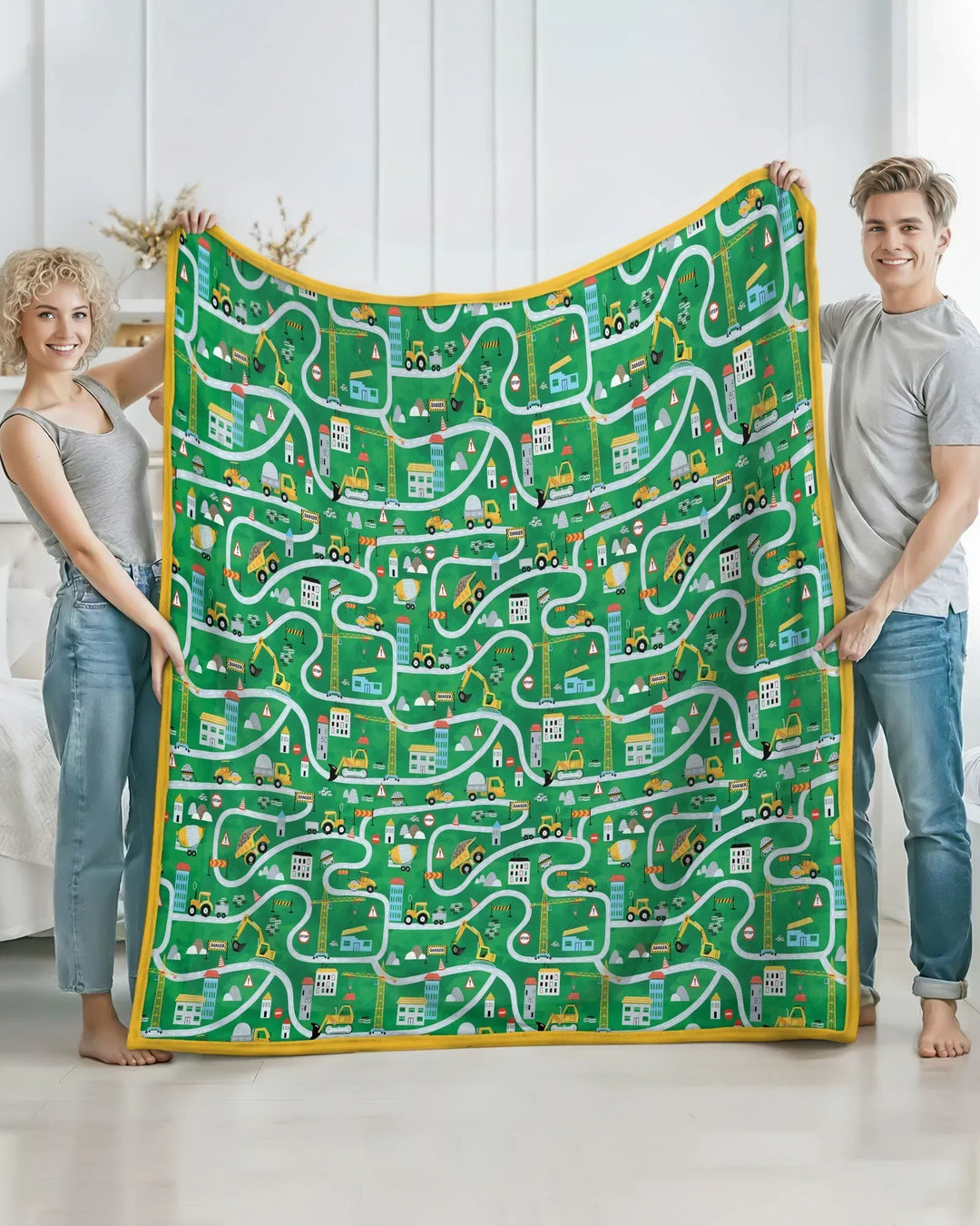 Little Builder Construction Zone Bamboo Blanket