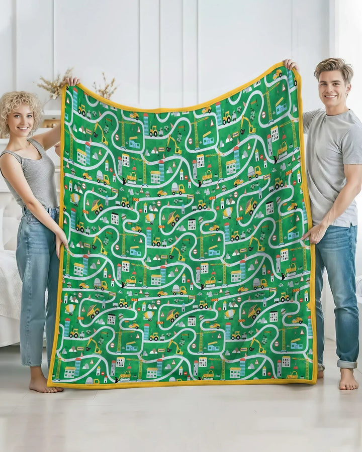Little Builder Construction Zone Bamboo Blanket