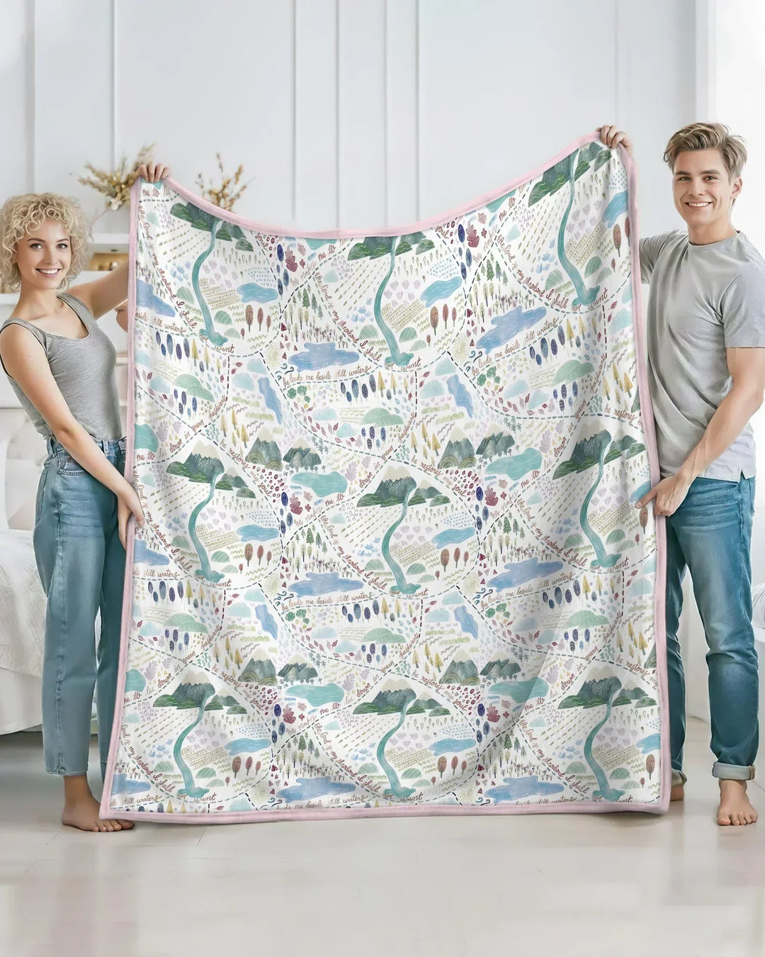 Whimsical Psalms 23 Map Blanket