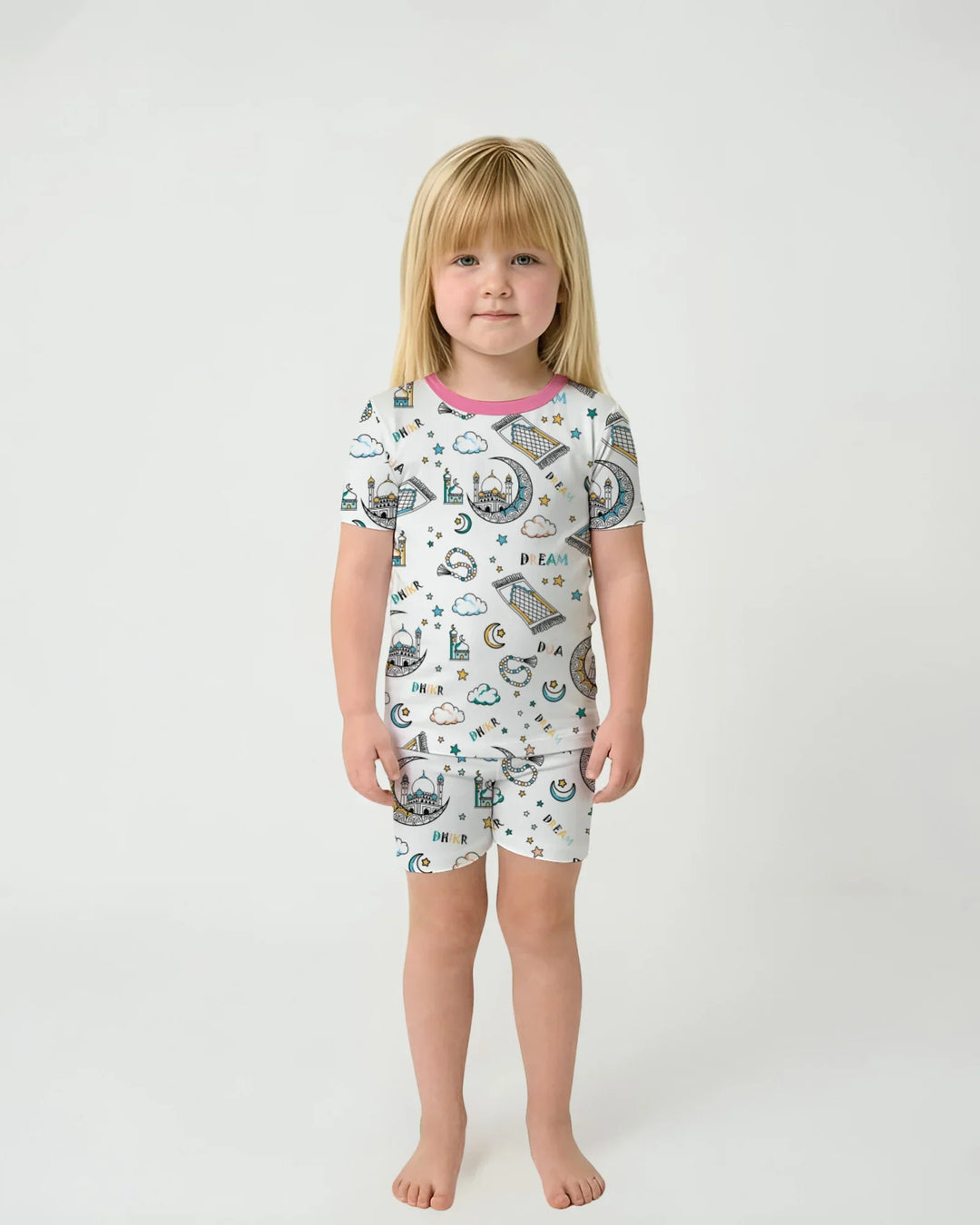 Dua, Dhikr, Dream Matching Family Two Piece Short Sleeve Shorts Pajama Set