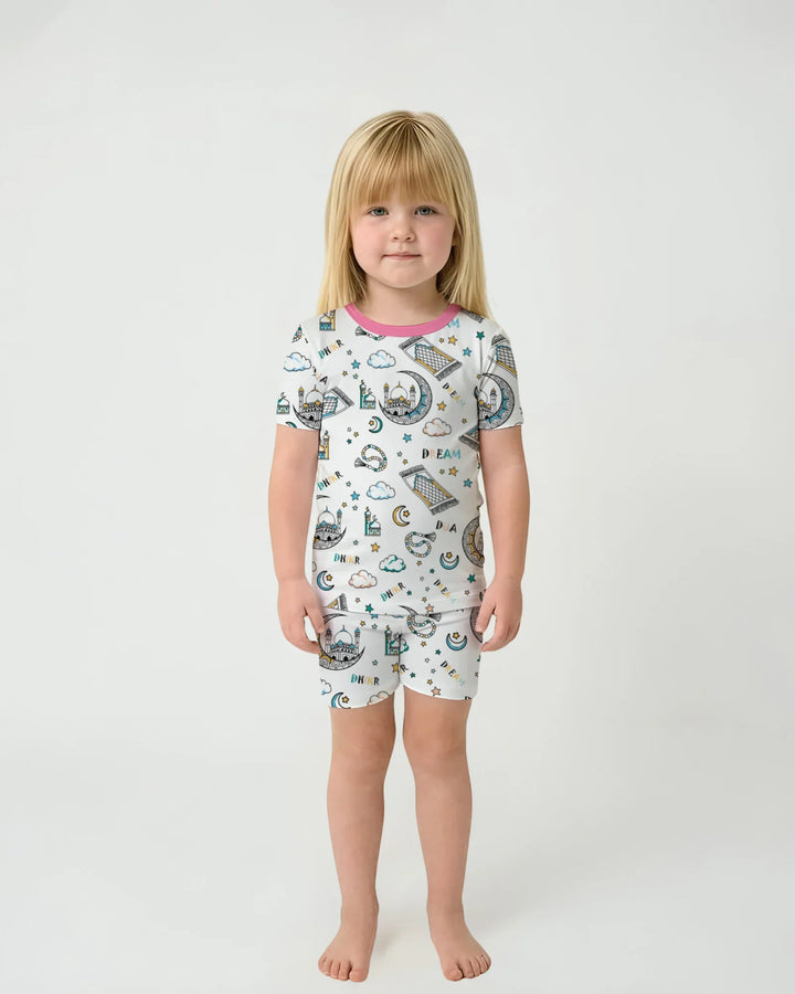 Dua, Dhikr, Dream Matching Family Two Piece Short Sleeve Shorts Pajama Set