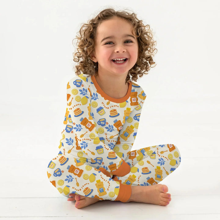 Honey Bear Bottle Two Piece Long Sleeve Pajama Set