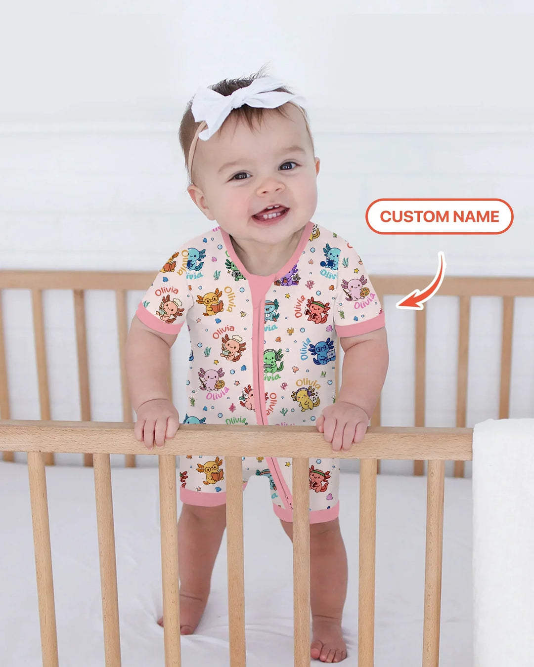 Custom Name Cute Hobby Axolotl Shorty Zippy