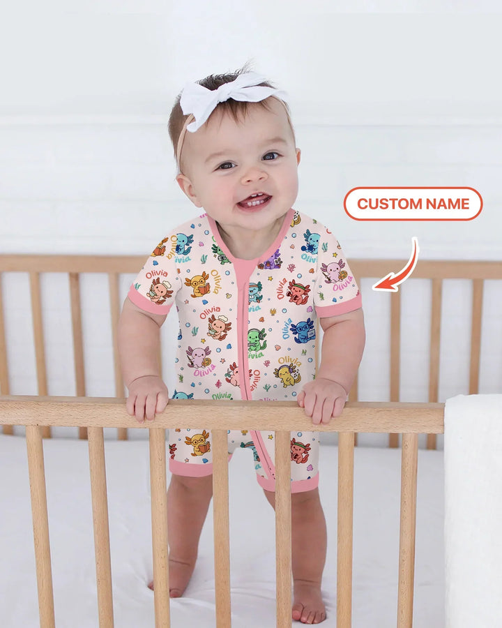 Custom Name Cute Hobby Axolotl Shorty Zippy