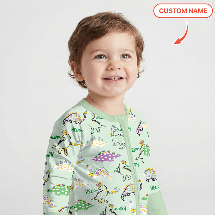 Custom Name Mardi Gras Saurus Convertible Zippy